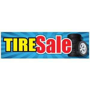 Vinyl Banner - "Tire Sale" Blue Burst