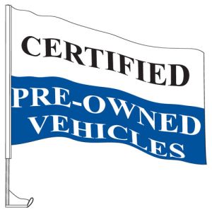 Car Flag with Window Clip - "Certified" Blue