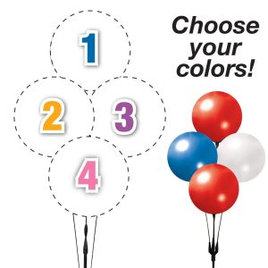 Pick Your Colors - Reusable 4 Balloon Cluster