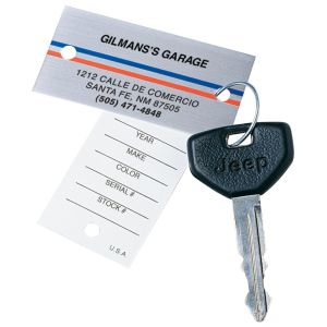 Brushed Metal Look Key Tag with Personalization
