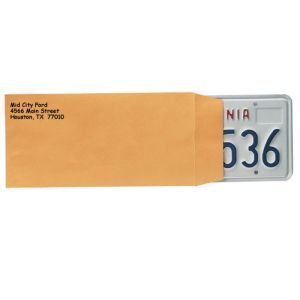 Personalized License Plate Envelope