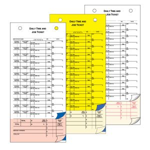 Technician's Time and Job Tickets - 12 Flags - 3 Part