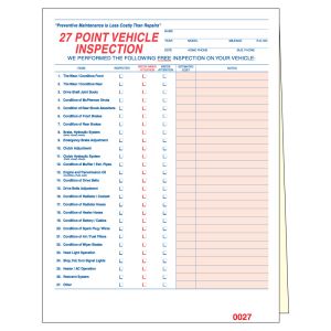 27 Point Inspection Form without Personalization