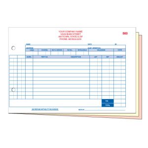 Parts Sales Ticket - 3 Part with Personalization