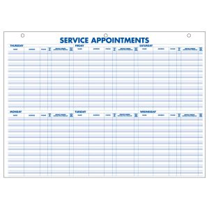 6-Day Service Appointment Pad