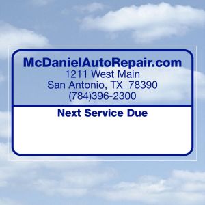 Personalized Oil Change Stickers - Style M - 1 Color