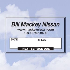 Personalized Oil Change Stickers - Style S - 1 Color