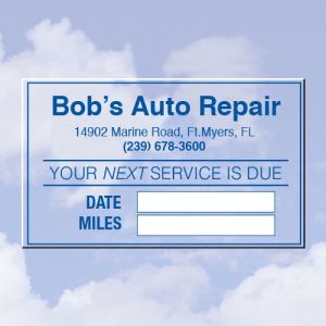 Personalized Oil Change Stickers - Style V - 1 Color