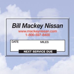 Personalized Oil Change Stickers - Style S - 2 Color
