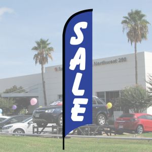 Sales Wave Flag Kits - "Sale" White on Blue