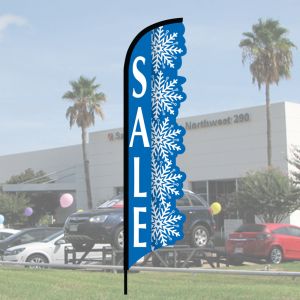 3D Wave Flag Kits - Blue Snowflakes - Sale