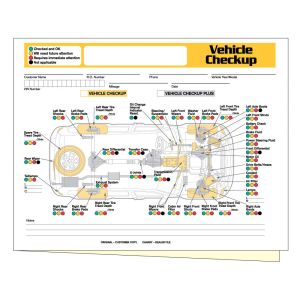 Vehicle Checkup Diagram Form without Personalization