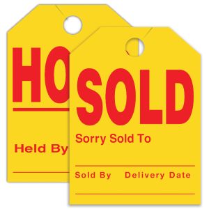 2-Sided Mirror Hang Tag - "Hold Sold"
