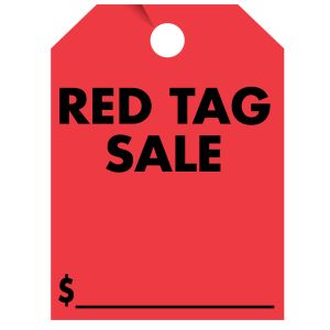 Fluorescent Mirror Hang Tag - "Red Tag Sale"