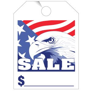 Patriotic Mirror Hang Tag - "Sale" with Eagle