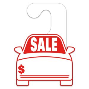 Car Shape Mirror Hang Tag - "Sale"