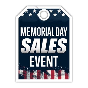 Mirror Hang Tag - "Memorial Day Sales Event"
