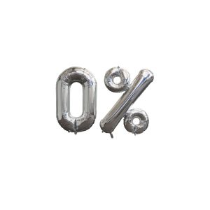 34" Letter Balloons - "0%" Message 