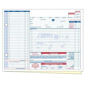 RV Repair Order - 2 Part without Personalization