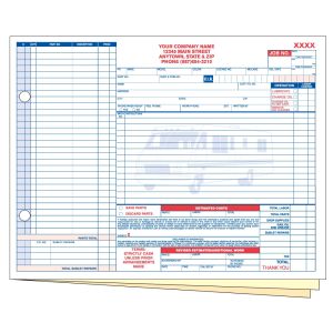 RV Repair Order - 3 Part with Personalization
