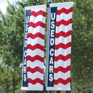 Patriotic Theme Flag with Sleeves - "Used Cars"
