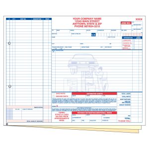 Service Repair Order - 3 Part with Personalization