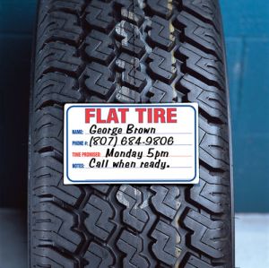 Tire Sticker - "Flat Tire" 