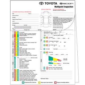 Toyota Inspection Form without Personalization