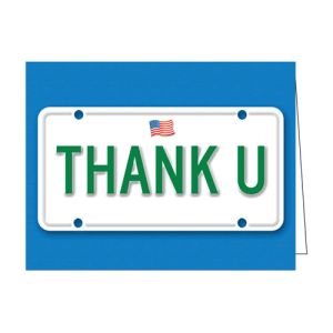 Thank You Card - License Plate Design