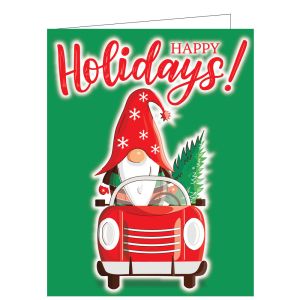 Holiday Card - Gnome in Car
