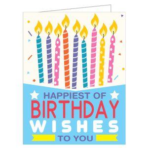 Happy Birthday Card - Bright Candles