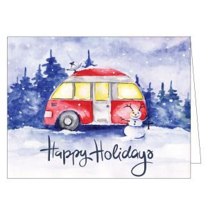 Holiday Card - RV with Snowman