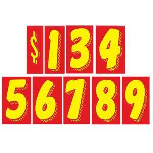 Number Windshield Stickers - 11.5" Red