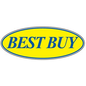 Oval Windshield Sticker - "Best Buy" - Blue on Yellow