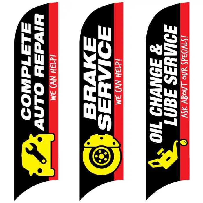 Service Wave Flags - Black over Red