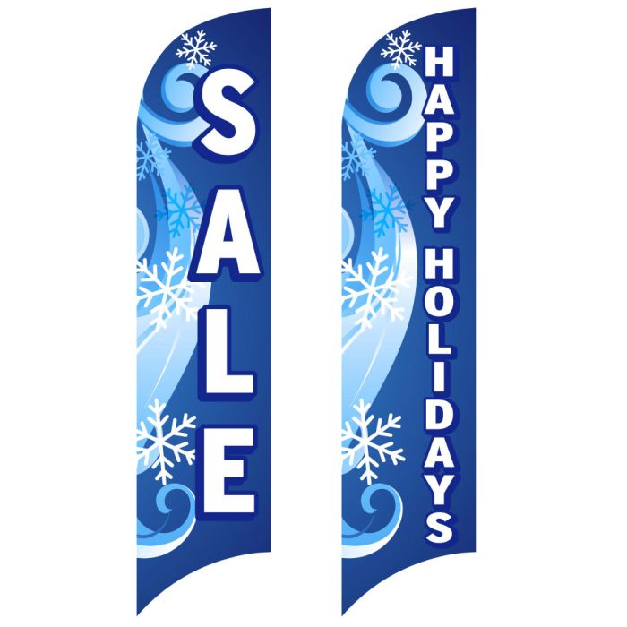 Holiday wave Flags - Winter Swirl