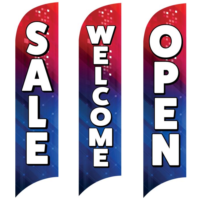Sales Wave Flags - Red and Blue Lights