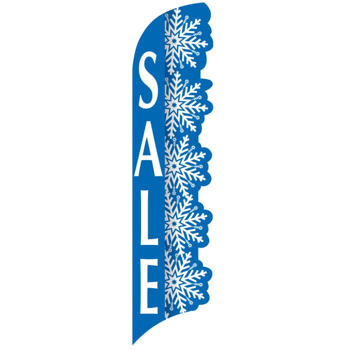 3D Wave Flag - Blue Snowflakes - Sale