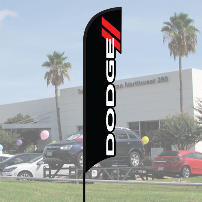 3D Franchise Wave Flag Kits - Dodge - Ground Spike