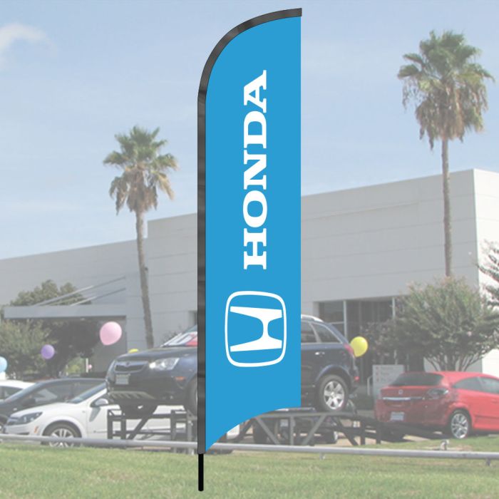 Each Windless Wave Flag Kit includes flag, flagpole and choice of base.