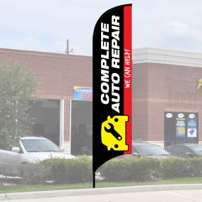 Service Wave Flag Kits - Black over Red