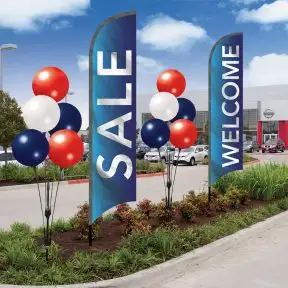 2 Wave Flag Kits and 2 Balloon Cluster Kit - Blue