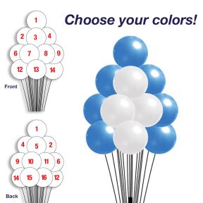 Pick Your Colors - 16 Balloon Outdoor Cluster with 8" Vinyl Balloons