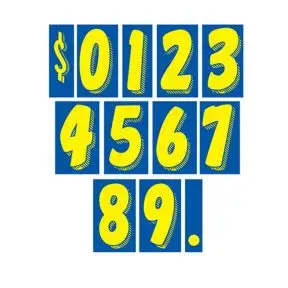 Number Windshield Stickers - 7.5" Blue