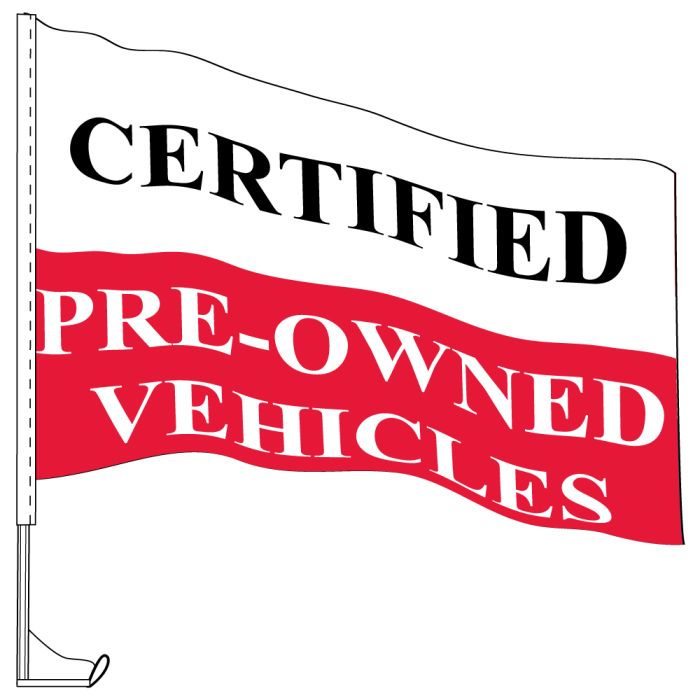 Car Flag with Window Clip - "Certified" Red Car Flag with Window Clip - "Certified" Red