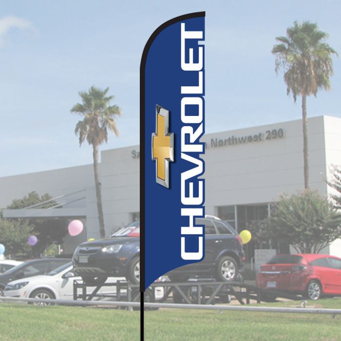 3D Franchise Wave Flag Kits - Chevrolet - Ground Spike