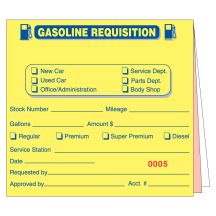 Gasoline Requisition Book - 3 Part without Personalization