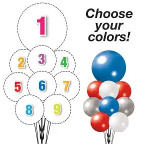 Pick Your Colors - JUMBO 9 Balloon Cluster