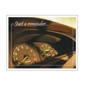 Service Reminder Laser Postcard - Sunlit Dashboard