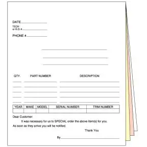 Special Order - 4 Part without Personalization